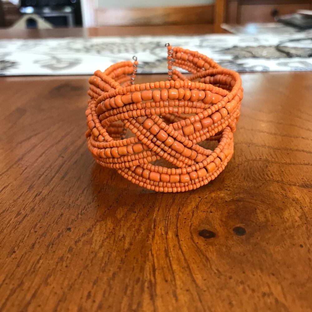 Orange Beaded Bracelet